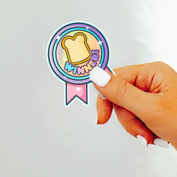 This image shows our adorable sticker finishes, Breadwinner Sticker, which is available to purchase from HunnieByte.com