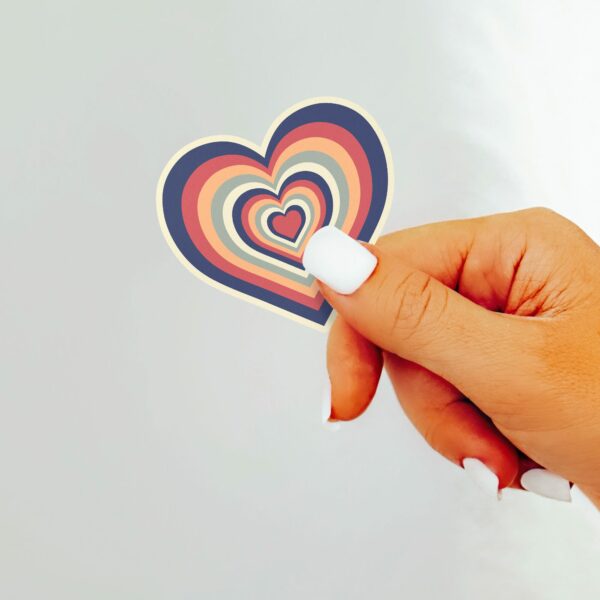 This image shows our adorable sticker finishes, Retro Heart Sticker, which is available to purchase from HunnieByte.com