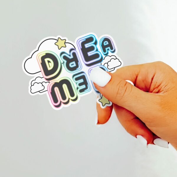 This image shows our adorable sticker finishes, Dreamer Sticker, which is available to purchase from HunnieByte.com