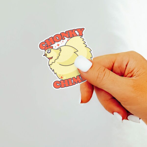 This image shows an hand-drawn adorable sticker, Chonky Chimkin Sticker, which is available to purchase from HunnieByte.com