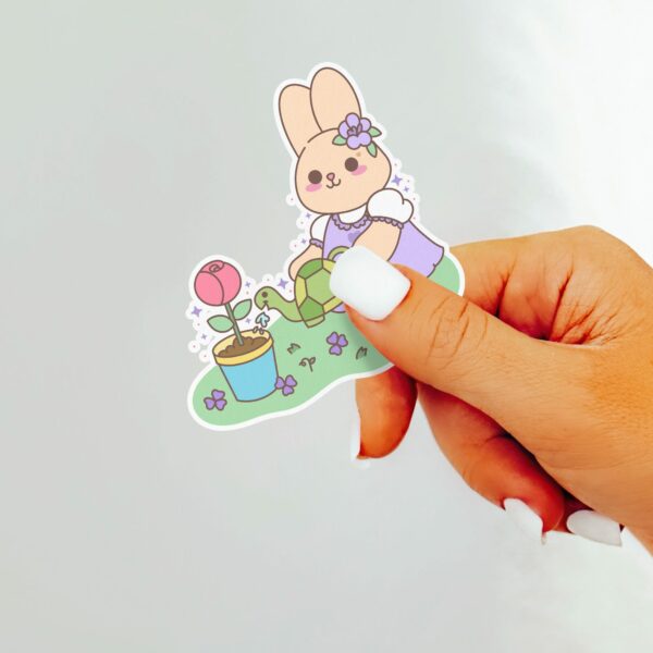 This image shows an hand-drawn adorable sticker, Lavender Keep Growing Sticker, which is available to purchase from HunnieByte.com