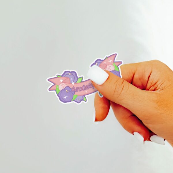 This image shows an hand-drawn adorable sticker, Anxiety Lies Sticker, which is available to purchase from HunnieByte.com