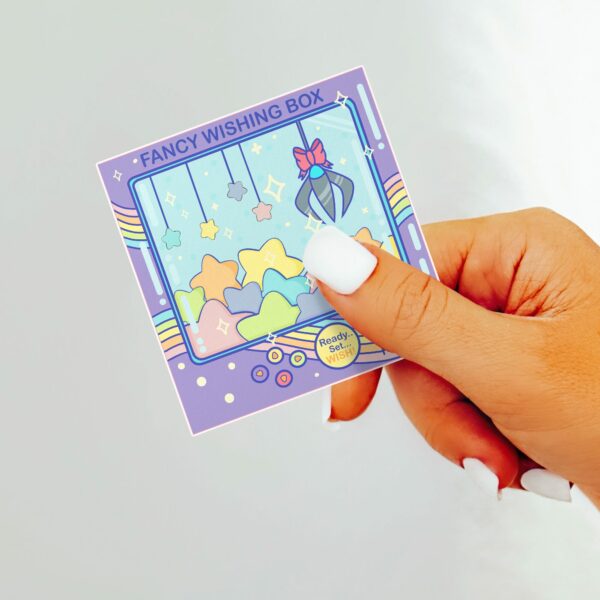 This image shows an hand-drawn adorable sticker, Fancy Wish Box Sticker, which is available to purchase from HunnieByte.com