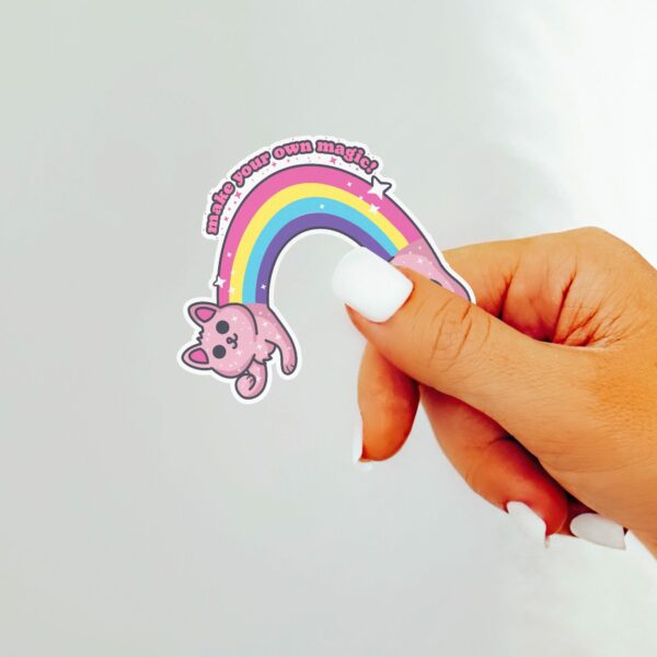 This image shows an hand-drawn adorable sticker, Make Your Own Magic Sticker, which is available to purchase from HunnieByte.com