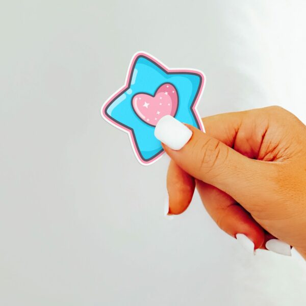 This image shows an hand-drawn adorable sticker, Magical Star Charm Sticker, which is available to purchase from HunnieByte.com