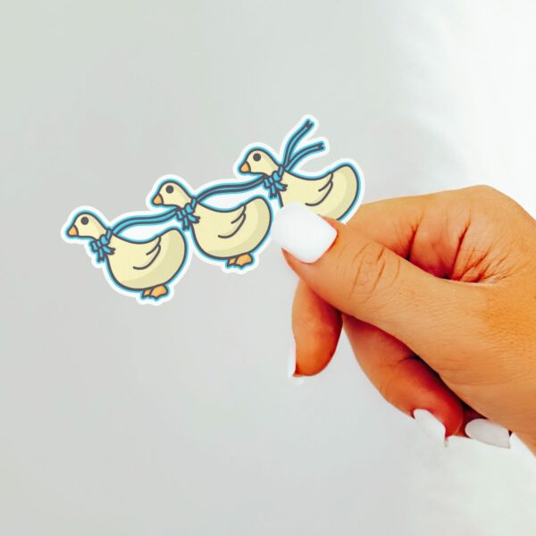 This image shows an hand-drawn adorable sticker, Goose Friends Sticker, which is available to purchase from HunnieByte.com