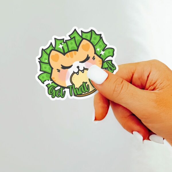 This image shows our adorable sticker finishes, Get That Bread Sticker, which is available to purchase from HunnieByte.com