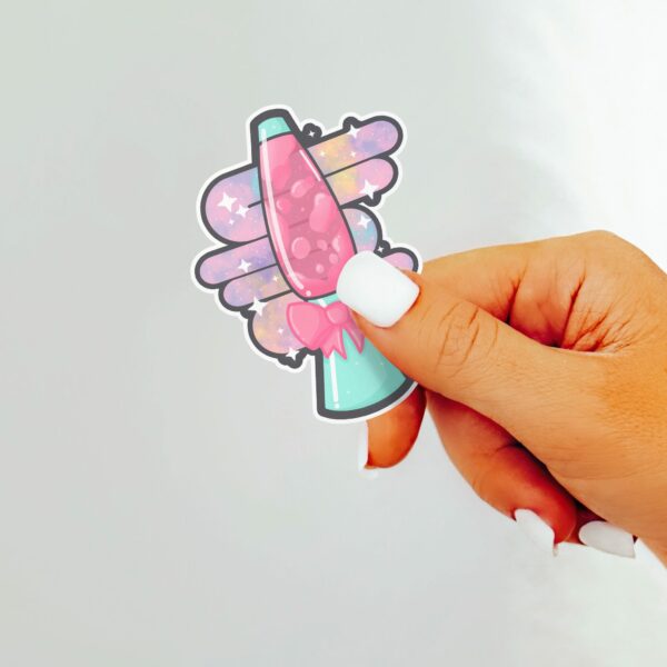 This image shows our adorable sticker finishes, Cute Lava Lamp Sticker, which is available to purchase from HunnieByte.com