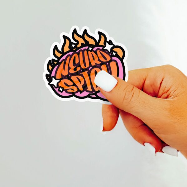 This image shows our adorable sticker finishes, Neuro Spicy Sticker, which is available to purchase from HunnieByte.com