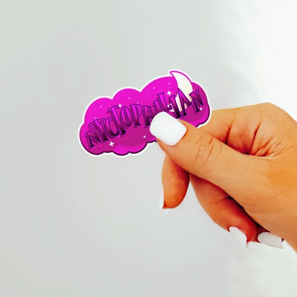 This image shows our adorable sticker finishes, Nyctophilia Sticker, which is available to purchase from HunnieByte.com