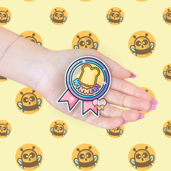 This image shows our adorable sticker finishes, Breadwinner Sticker, which is available to purchase from HunnieByte.com