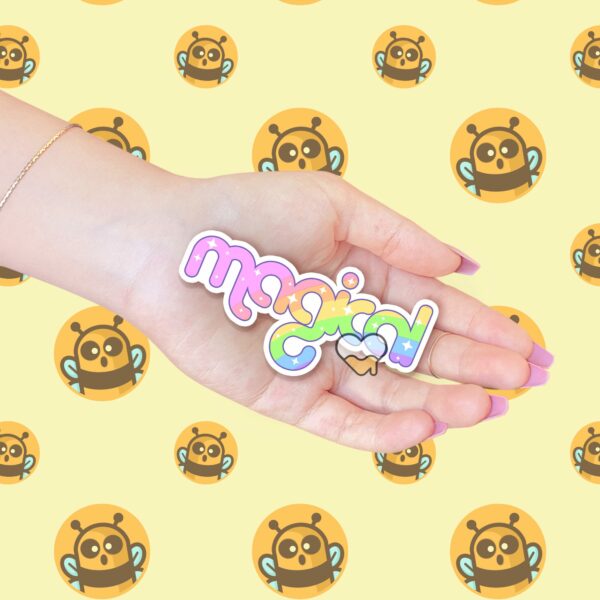 This image shows our adorable sticker finishes, Magical Sparkle Sticker, which is available to purchase from HunnieByte.com