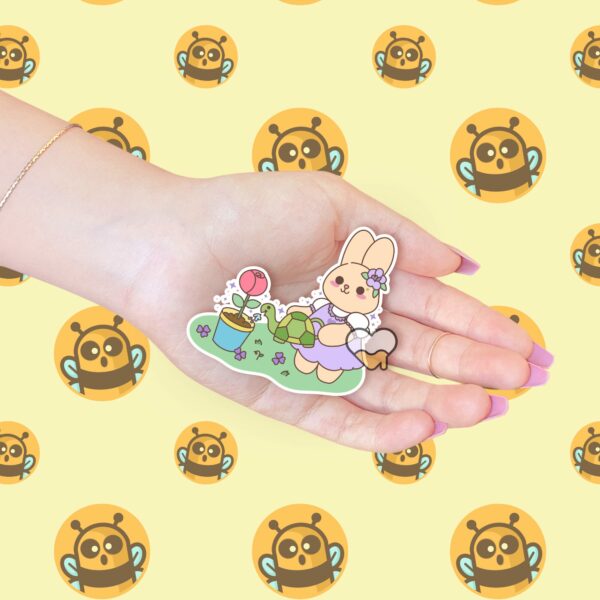 This image shows an hand-drawn adorable sticker, Lavender Keep Growing Sticker, which is available to purchase from HunnieByte.com