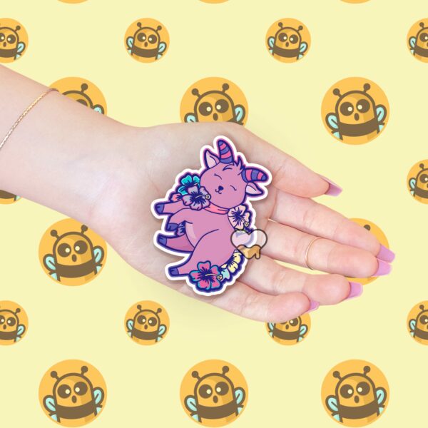 This image shows an hand-drawn adorable sticker, Sweet Little Goat Sticker, which is available to purchase from HunnieByte.com