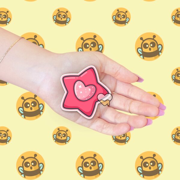 This image shows an hand-drawn adorable sticker, Magical Star Charm Sticker, which is available to purchase from HunnieByte.com