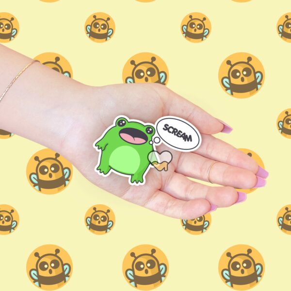 This image shows our adorable sticker finishes, Boopie Scream Sticker, which is available to purchase from HunnieByte.com