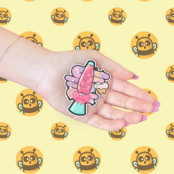 This image shows our adorable sticker finishes, Cute Lava Lamp Sticker, which is available to purchase from HunnieByte.com