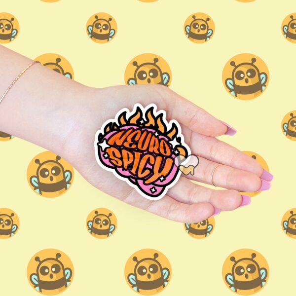 This image shows our adorable sticker finishes, Neuro Spicy Sticker, which is available to purchase from HunnieByte.com