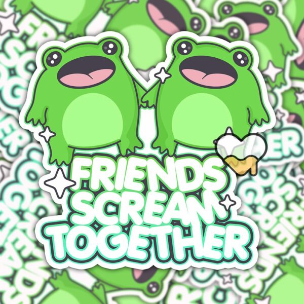 This image shows our adorable sticker finishes, Boopie Friends Scream Together Sticker, which is available to purchase from HunnieByte.com