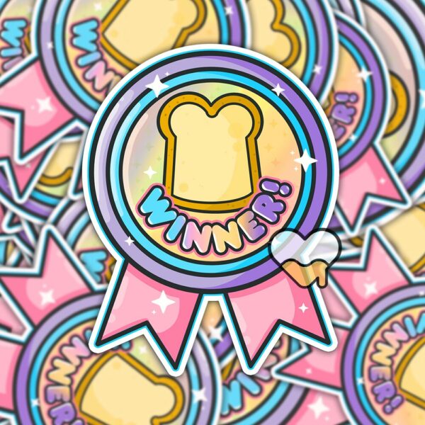 This image shows our adorable sticker finishes, Breadwinner Sticker, which is available to purchase from HunnieByte.com