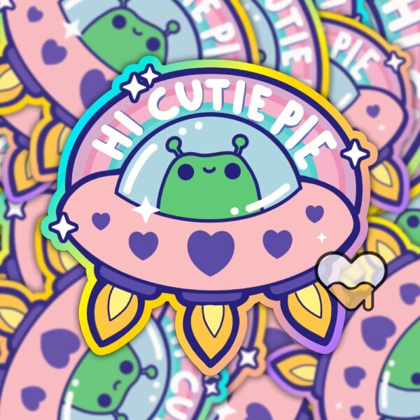 This image shows an hand-drawn adorable sticker, I Need Space Sticker, which is available to purchase from HunnieByte.com