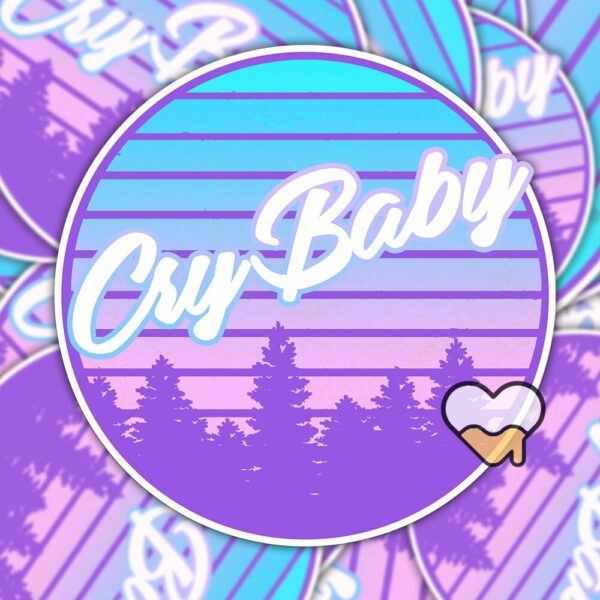 This image shows our adorable sticker finishes, Cry Baby Sticker, which is available to purchase from HunnieByte.com