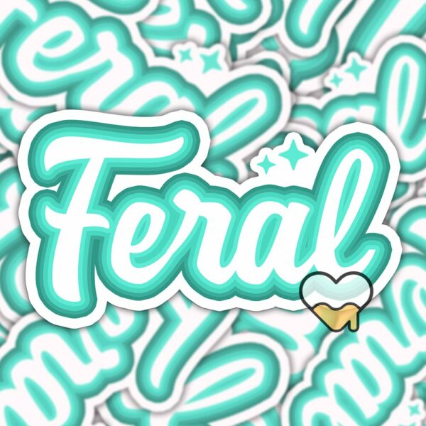 This image shows our adorable sticker finishes, Feral Sticker, which is available to purchase from HunnieByte.com