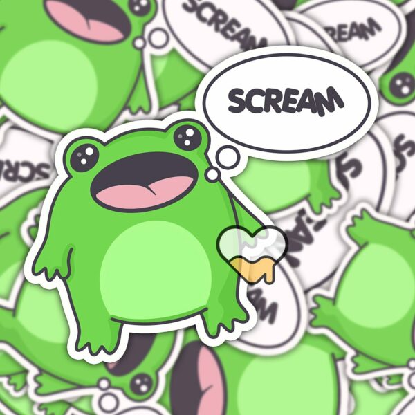 This image shows our adorable sticker finishes, Boopie Scream Sticker, which is available to purchase from HunnieByte.com