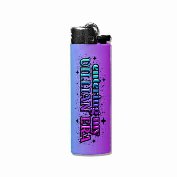 This image shows an adorable hand-drawn lighter wrap, Villain Era Lighter Wrap, which is available to purchase from HunnieByte.com