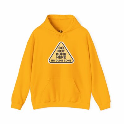 This image shows an adorable hand-drawn hoodie, Do Not Dumb Here Hoodie, which is available to purchase from HunnieByte.com