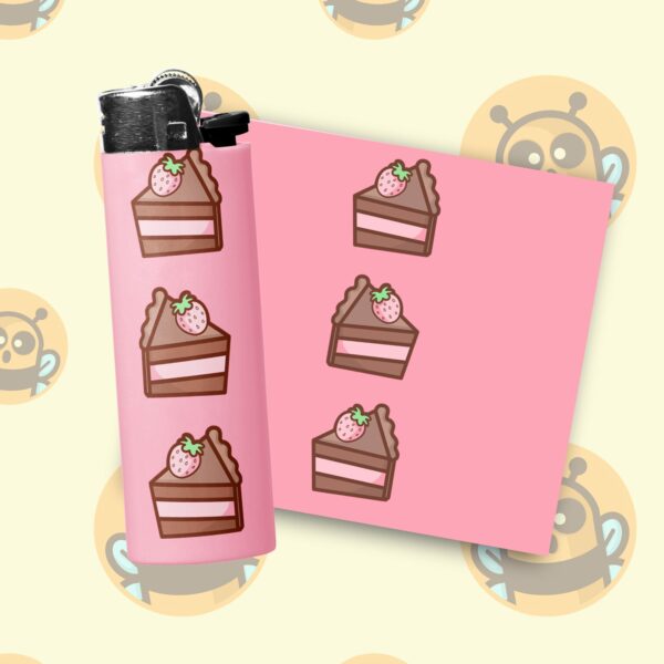 This image shows an adorable hand-drawn lighter wrap, Kawaii Sweets Lighter Wraps, which is available to purchase from HunnieByte.com