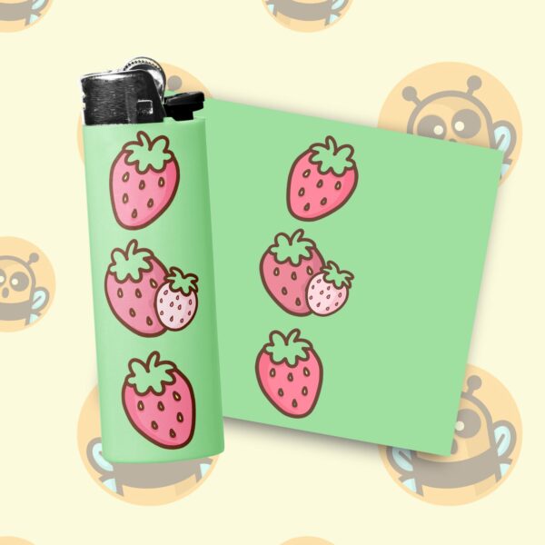 This image shows an adorable hand-drawn lighter wrap, Kawaii Sweets Lighter Wraps, which is available to purchase from HunnieByte.com