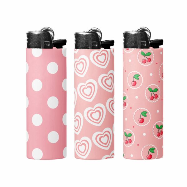 This image shows an adorable hand-drawn lighter wrap, Pink Cherry Lighter Wraps, which is available to purchase from HunnieByte.com