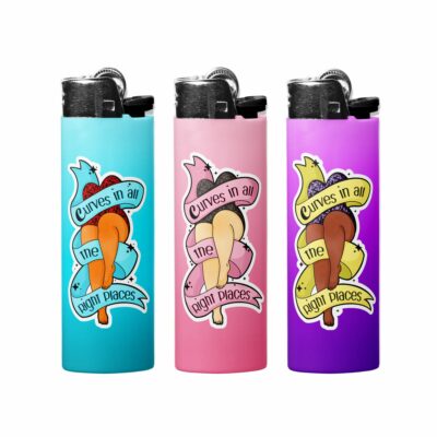 This image shows an adorable hand-drawn lighter wrap, Curves Lighter Wraps, which is available to purchase from HunnieByte.com