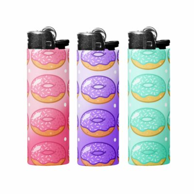 This image shows an adorable hand-drawn lighter wrap, Sparkle Donuts Lighter Wraps, which is available to purchase from HunnieByte.com