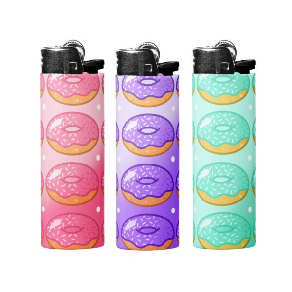 This image shows an adorable hand-drawn lighter wrap, Sparkle Donuts Lighter Wraps, which is available to purchase from HunnieByte.com