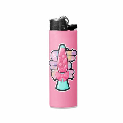 This image shows an adorable hand-drawn lighter wrap, Groovy Lava Lamp Lighter Wrap, which is available to purchase from HunnieByte.com