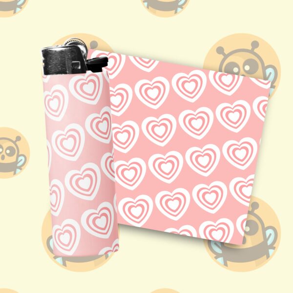 This image shows an adorable hand-drawn lighter wrap, Pink Cherry Lighter Wraps, which is available to purchase from HunnieByte.com